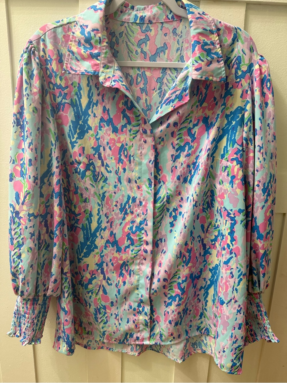 Othr Pastel Multicolor Abstract Print Button-Up Blouse - Picture 1 of 2